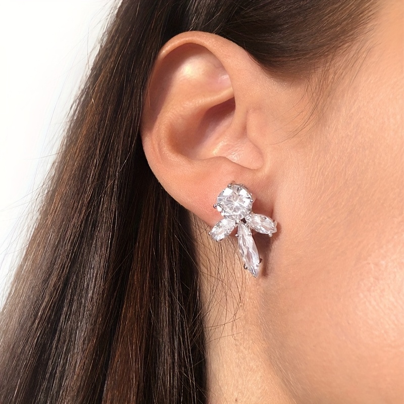 2pcs Glass Crystal Zirconia Earrings, Elf Princess Theme